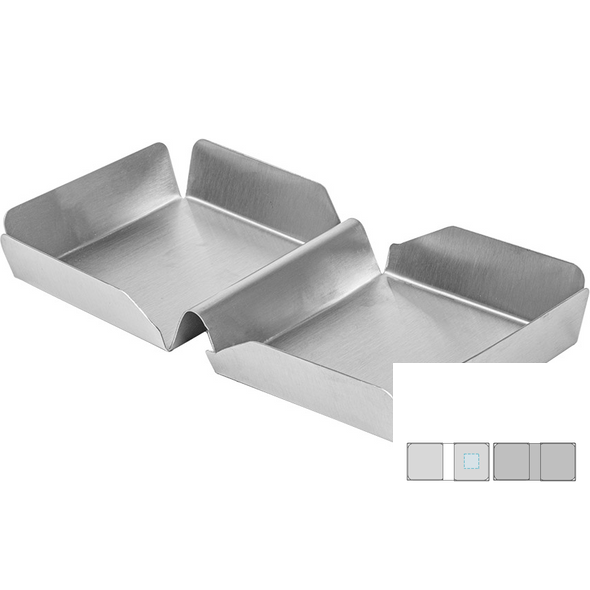 Exhibitor for 2 Hamburgers in Stainless Steel